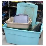 ASSORTED TOTES, SOME LIDS