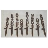 (8)  METAL GARDEN IDENTIFICATION STAKES
