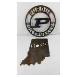 PURDUE & INDIANA METAL SIGNS
