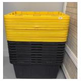 (9) 27 GALLON TOTES WITH LIDS