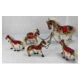 MAMA HORSE AND BABIES ON CHAINS, ONE LOOSE