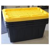 (3) 27 GALLON TOTES WITH LIDS