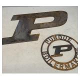 (2) PURDUE METAL SIGNS