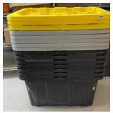 (7) 27 GALLON TOTES WITH LIDS