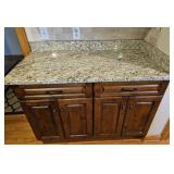 KEMPER BLACK CHERRY LOWER CABINET W/ GRANITE TOP