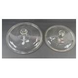 (2) WAGONER & PYREX GLASS LIDS
