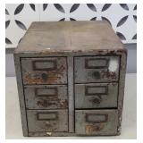 WOOD HARDWARE CABINET 6 DRAWER