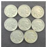 (8) BUFFALO NICKELS CLEAR DATES