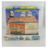 (3) SHIP MODEL KITS , APPEAR COMPLETE