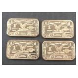 (4) COPPER BARS 1 OZ EACH