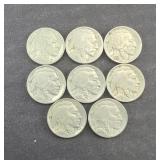 (8) BUFFALO NICKELS CLEAR DATES