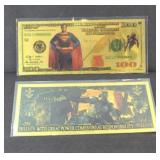 (2) SUPER HERO FANTASY GOLD BILLS