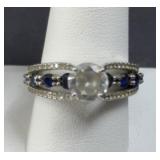 STERLING SILVER RING WITH JEWEL