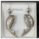 STERLING SILVER FISH EARRINGS