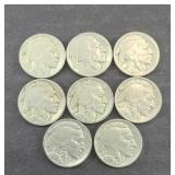 (8) BUFFALO NICKELS CLEAR DATES