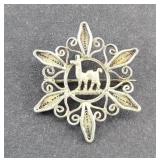 STERLING SILVER LLAMA PIN