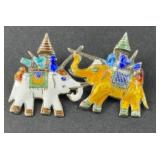 STERLING SILVER ELEPHANTS PIN