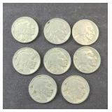 (8) BUFFALO NICKELS CLEAR DATES