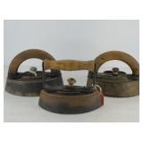 (3)  ANTIQUE SAD IRONS