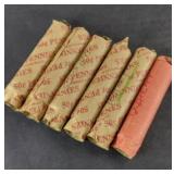 (6) ROLLS OF WHEAT PENNIES (300) PENNIES