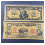 (2) NATIVE AMERICAN GOLD FANTASY BILLS