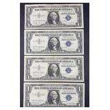(4) 1957 BLUE SEAL $1 DOLLAR BILLS