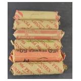 (6) ROLLS OF WHEAT PENNIES (300) PENNIES
