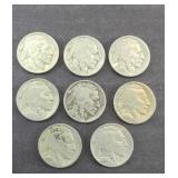 (8) BUFFALO NICKELS CLEAR DATES