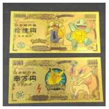 (2) POKEMON GOLD FOIL FANTASY BILLS