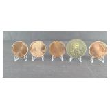 (5) COPPER REPLICA COINS