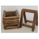 (6) PRIMITIVE SALESMAN SAMPLE SAWHORSES