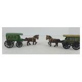 (2) US MAIL CAST IRON HORSE DRAWN WAGONS