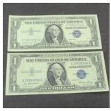 (2) $1 SILVER CERTIFICATES 1935 & 1957