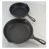 (2) CAST IRON SKILLETS NO 5 & NO 7