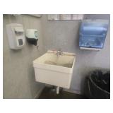 LAUNDRY SINK. TOWEL  & SOAP DISPENSERS