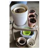 SIDE TABLE & ASSTD PLANTERS