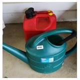 (2) GAS CANS W/ NOZZLES & WATERING CAN