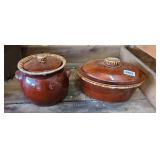 HULL OVENPROOF DRIPWARE BEAN POT & CASSEROLE
