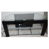 TV STAND W/ GLASS SHELVES