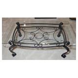 GLASS COFFEE TABLE W/ METAL BASE