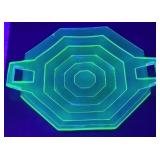 URANIUM GLASS SERVING TRAY
