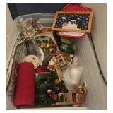 CHRISTMAS DECORATIONS IN TOTE