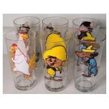 (6) LOONEY TUNES CHARACTER GLASSES