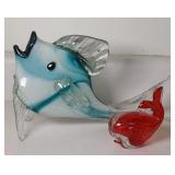 ART GLASS FISH & WHALE