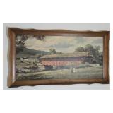 COVERED BRIDGE, PRINT ON BOARD