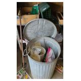 TRASH CAN OF GARDENING SUPPLIES