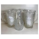 (2) FOSTORIA PITCHERS & DECANTER