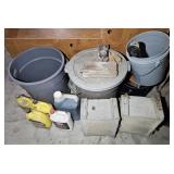 TRASH CAN, OIL & BLOCK