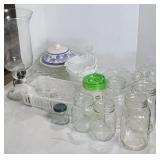ASSTD GLASSWARE & CANNING JARS