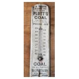 PLOTT COAL COMPANY WOOD THERMOMETER LEBANON